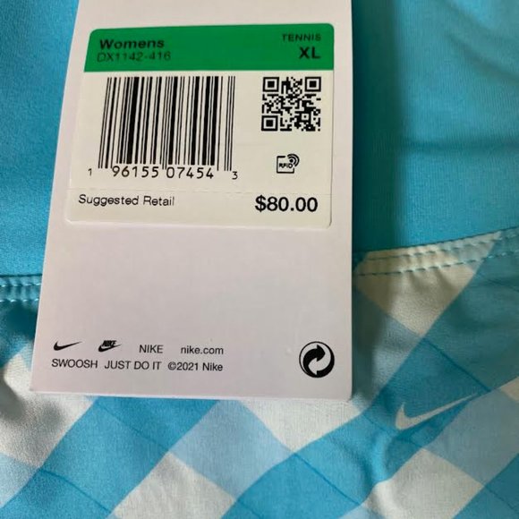 NWT $80 NIKE Women XL Dri-FIT Club Printed Swoosh LOGO Tennis Skirt Skort Shorts - Picture 10 of 11